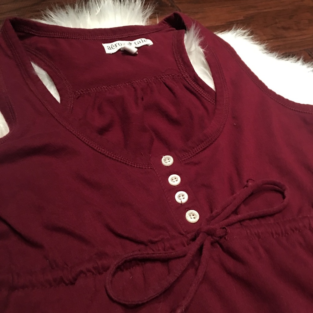 5 for $25! LAST CALL Aeropostale Red T Shirt Dress - Picture 2 of 3